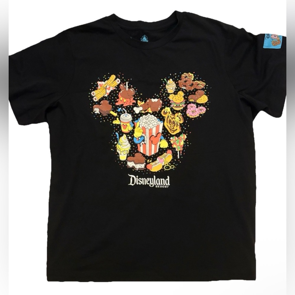 2024 Disneyland Eats Mickey Mouse Snack Black T-Shirt 100% Organic Cotton NWT
